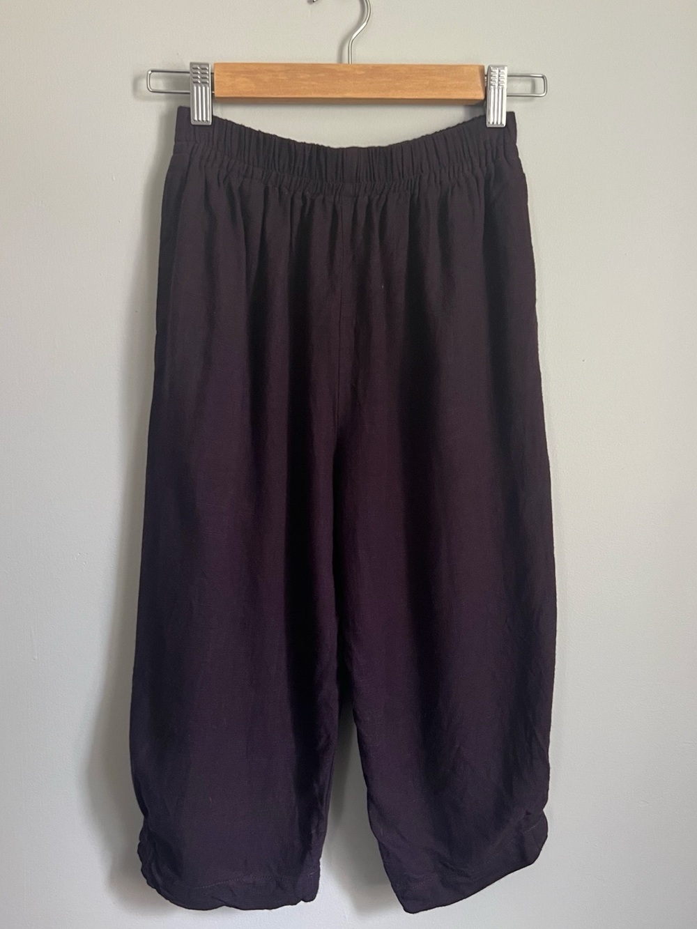 Organic Hemp Purple Cropped Harem Pants size XS